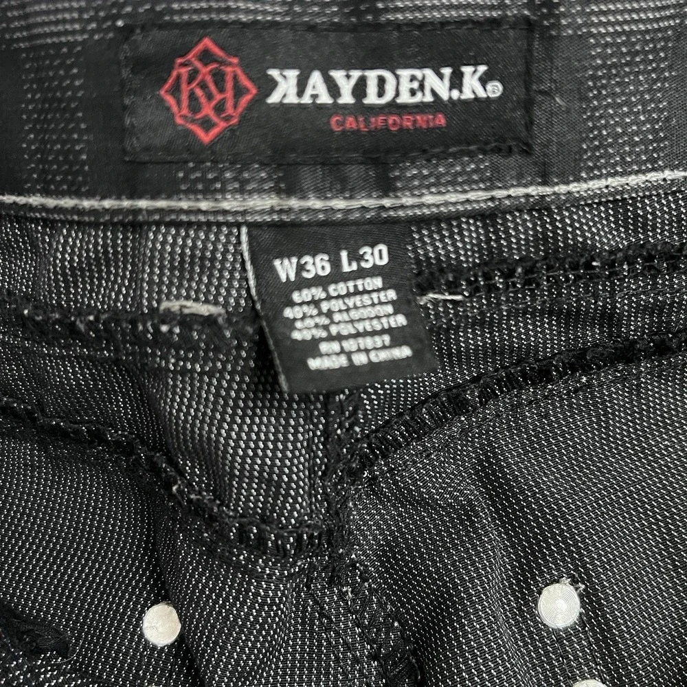 Kayden K California Plaid Jeans Skinny‎ Checker Men 36x30 Excellent Condition